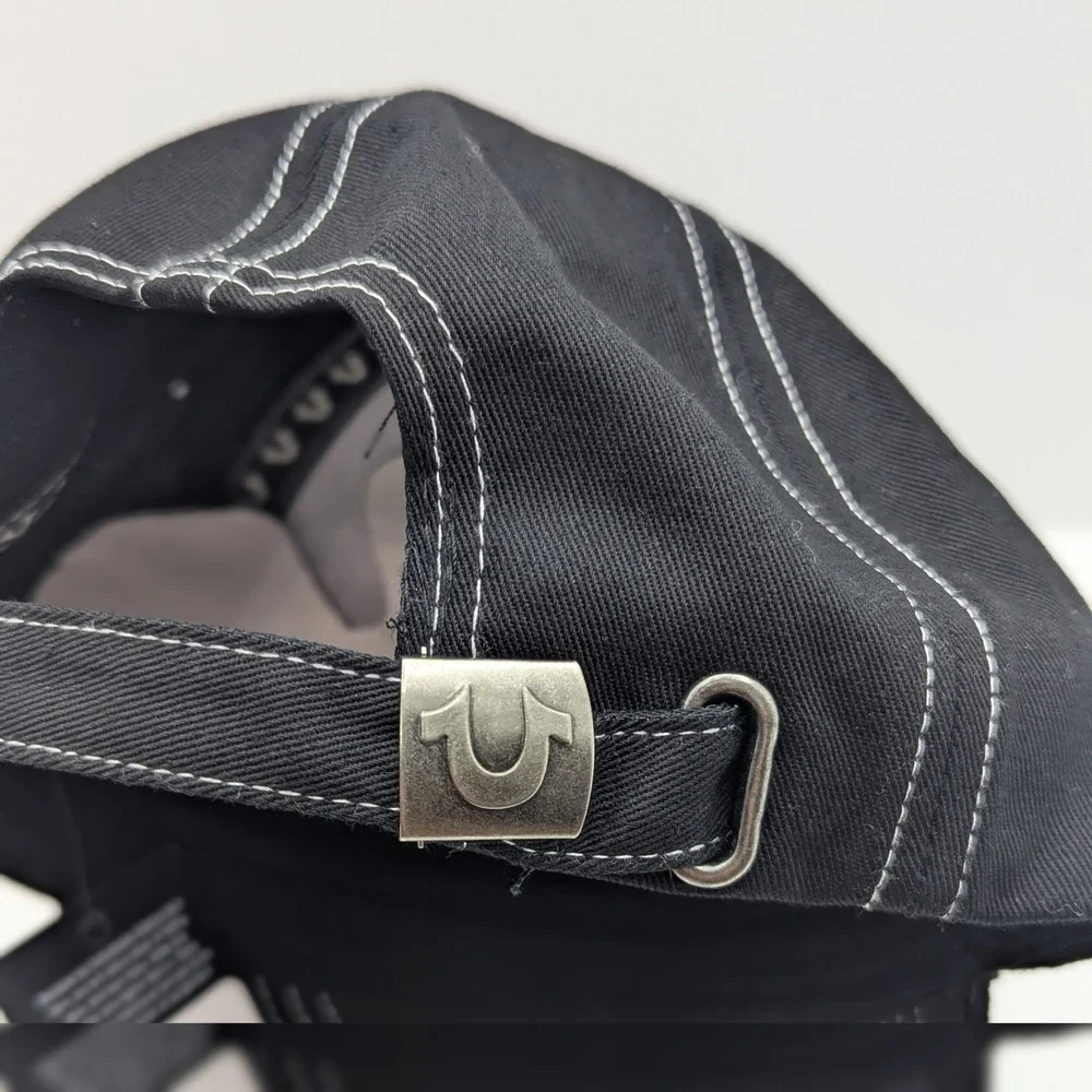 True Religion‎ Jet Black True Buddha Embroidered Hat TR4239 Adjustable Cap NWT